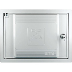 Puerta contador agua de aluminio + lave 22x35. PUERTA22x35 Odem