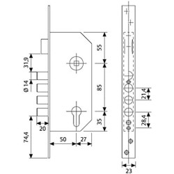 Cerradura Tesa R200B566E Canto Cuadrado