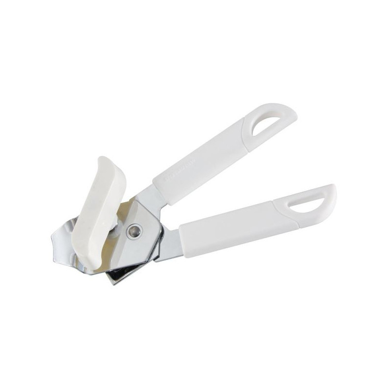 Abrelatas Acero Inox. Mango Blanco