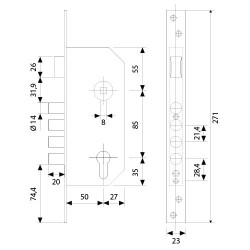 Cerradura Tesa R20BR566E Canto Redondo